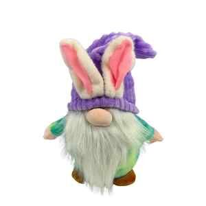 KaiSiYang Gnome 15" Plush Tye Dye Easter Spring Bunny Ears Purple Hat Dwarf